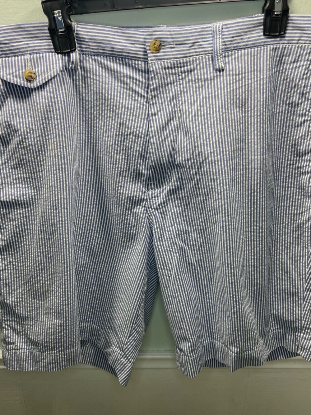 Polo by Ralph Lauren Blue and White Seersucker Men’s Shorts